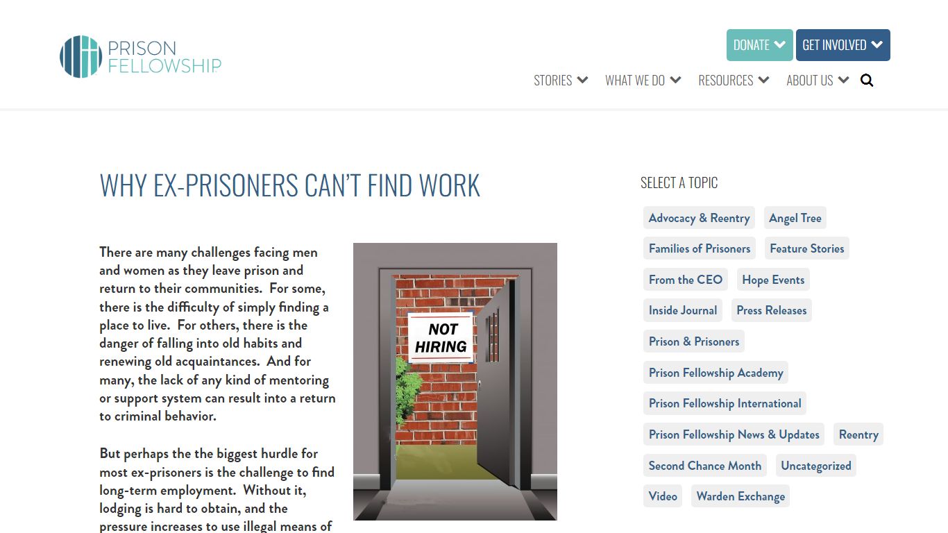 Why Ex-Prisoners Can't Find Work - Prison Fellowship